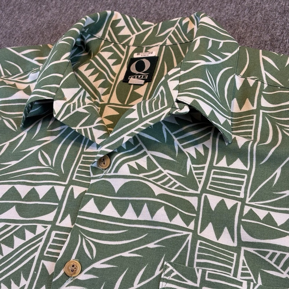 Vintage Rare Que Hawaiian Traditional Aloha Shirt Unique Floral Tropical Large